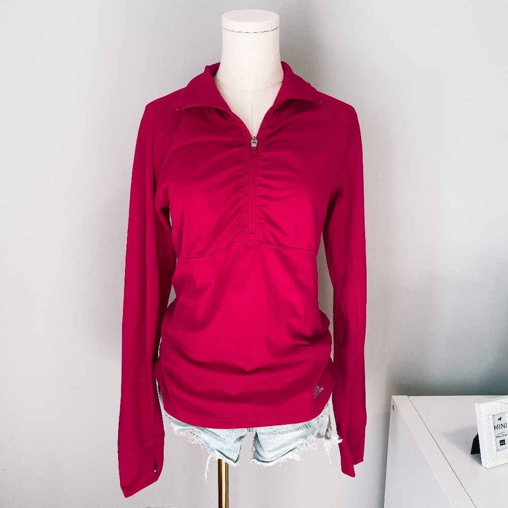 Pink Adidas Workout Jacket | Quarter Zip